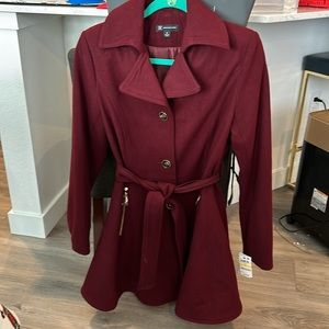 Burgundy wool coat
